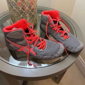 Asics Gray and Red Sneakers